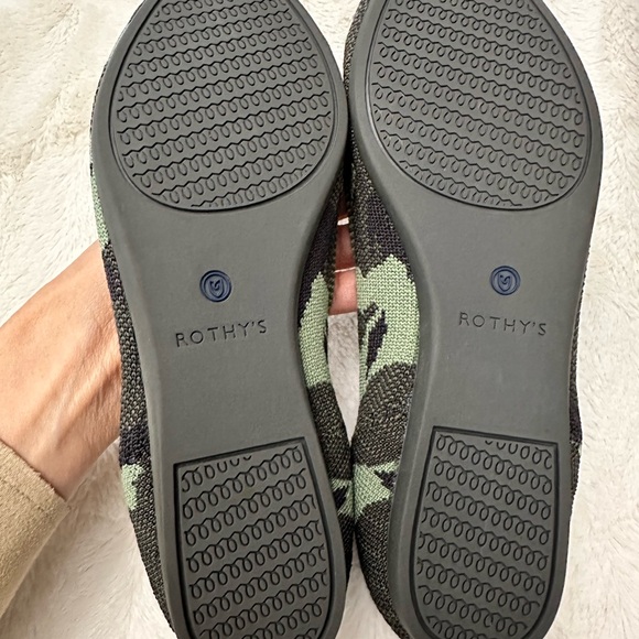 Rothy's The Point Cloud Green Camo  Knit Fabric  Pointed Ballet Flats 9.5 - Picture 10 of 10